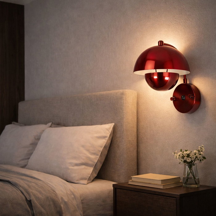 Opviq Lámpara de Pared de Metal Roja